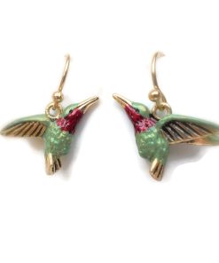 Mini Green Hummingbird Earrings