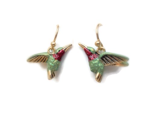 Mini Green Hummingbird Earrings